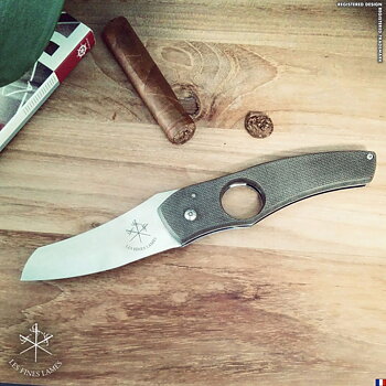 Les Fines Lames cigarrkniv - OD Green Canvas Micarta edition