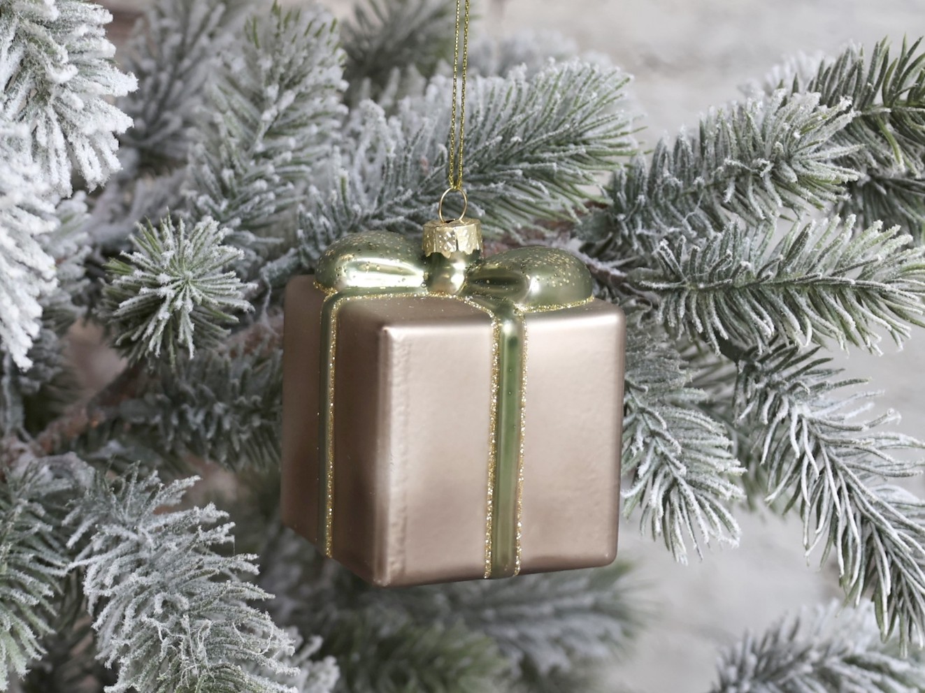 Julkula i glas  – paket med band & glitter 6x6x8cm