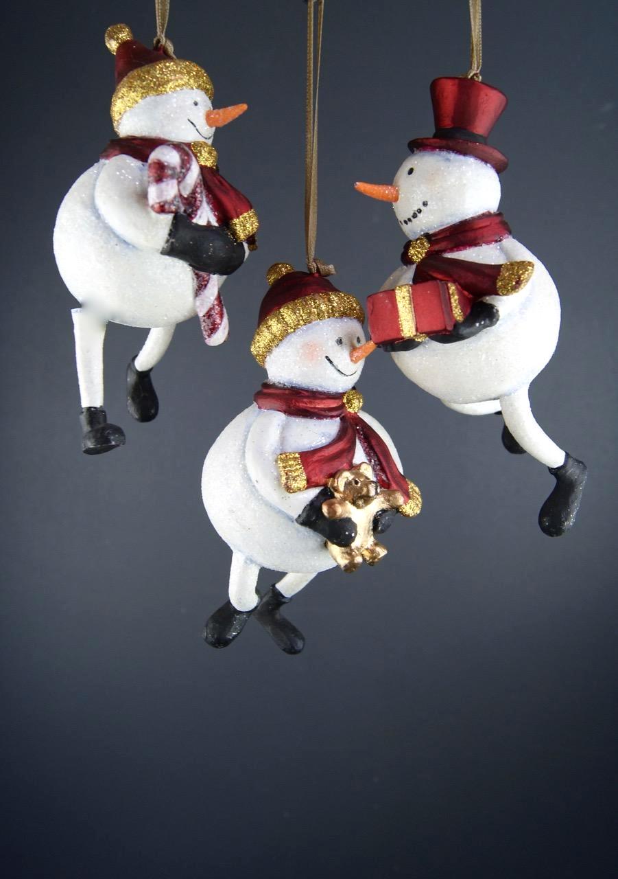 Julkula SNOWMAN – Snögubbe med glitterdetaljer & hänge pris/st
