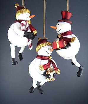 Julkula SNOWMAN – Snögubbe med glitterdetaljer & hänge pris/st