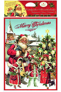 Adventskalender Nostalgi m figurer i mjölkchoklad Liten H:35cm 75g