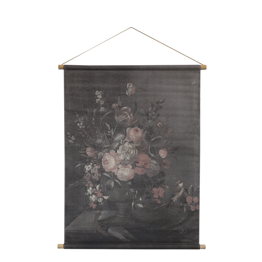 Poster / Tavla med blomstermotiv tryckt på kanvas 97x76cm