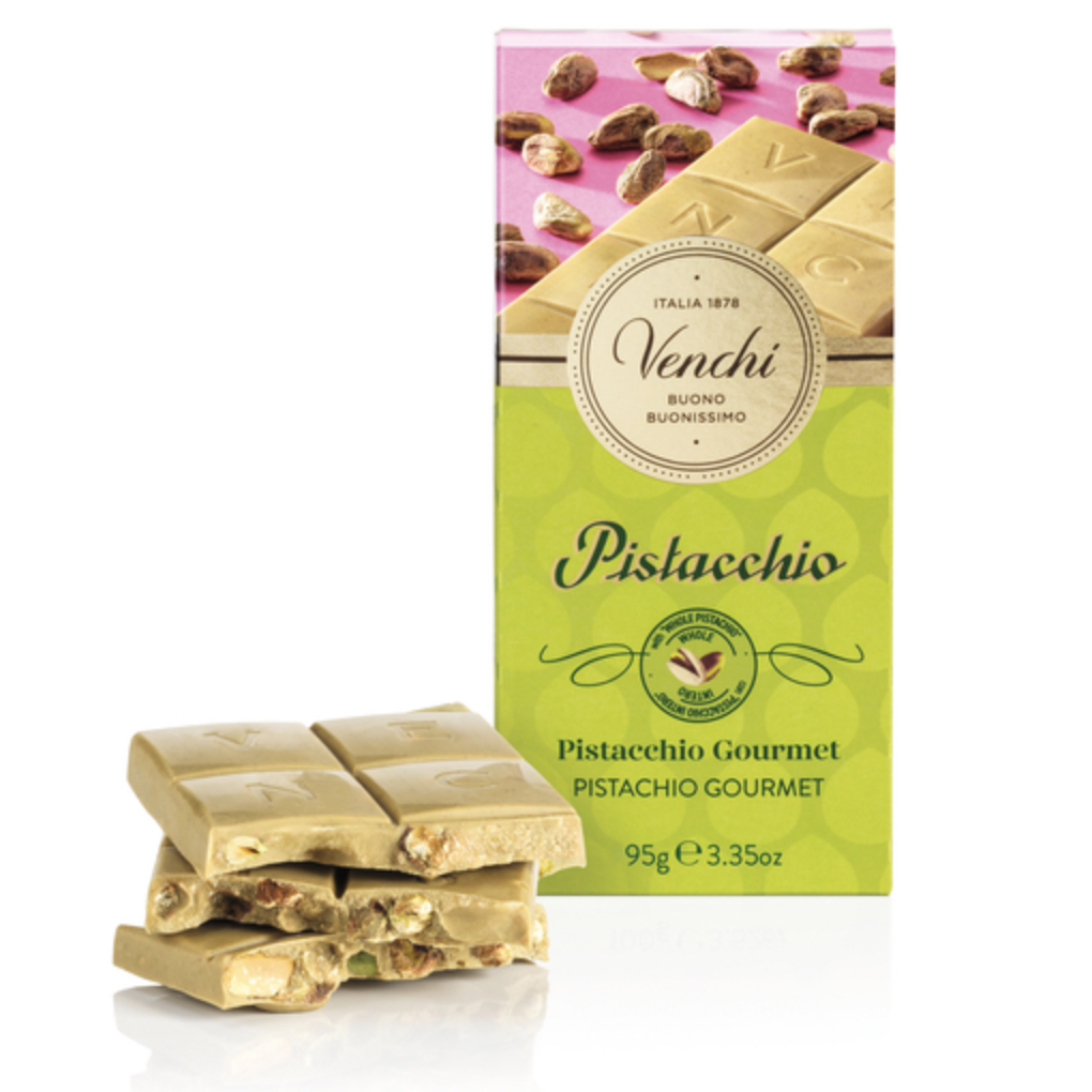 VENCHI Crunchy Pistacchio – vit choklad & pistagegianduia 100g