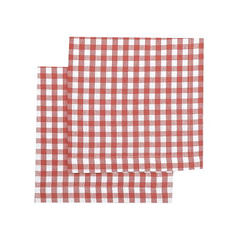 Tygservetter BELLA Recycled OEKO-TEX® – Mörkrosa/vit 45x45cm 2-pack