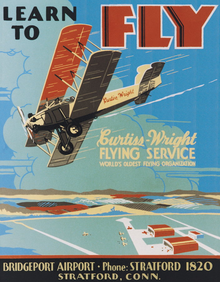 Plåtskylt Retro – Learn to Fly 32x41cm