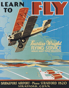 Plåtskylt Retro – Learn to Fly 32x41cm