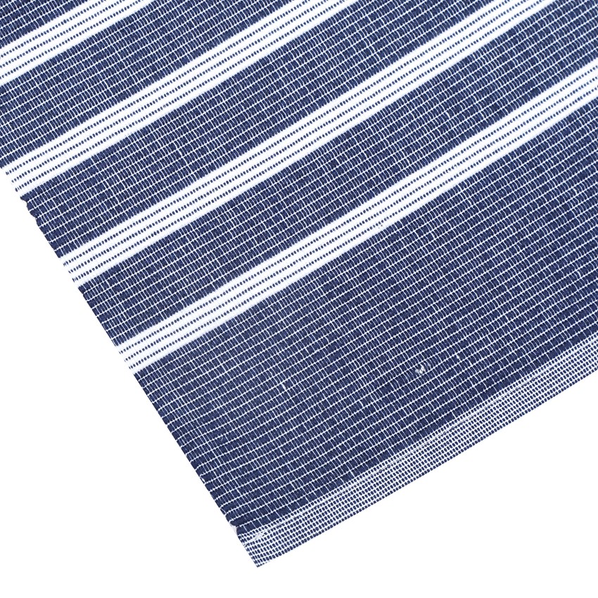 Löpare SIGRID Recycled OEKO-TEX® – Marin & Vit ribb 33x120cm - 2