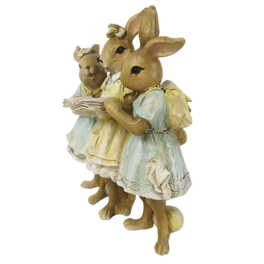 Tre kaninflickor med skolbok 15cm - 3