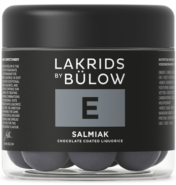 BÜLOW – E Lakrits SALMIAK – Vit choklad • Salt lakrits • Lakritspulver 115g