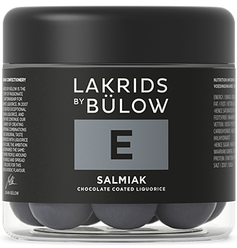 BÜLOW – E Lakrits SALMIAK – Vit choklad • Salt lakrits • Lakritspulver 115g