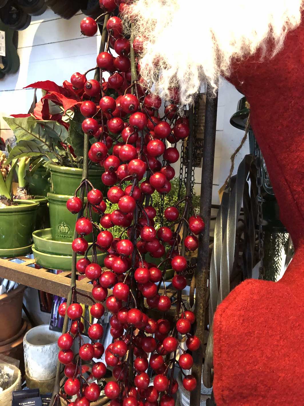 Girlang med röda bär konstgjord L:150cm - 2