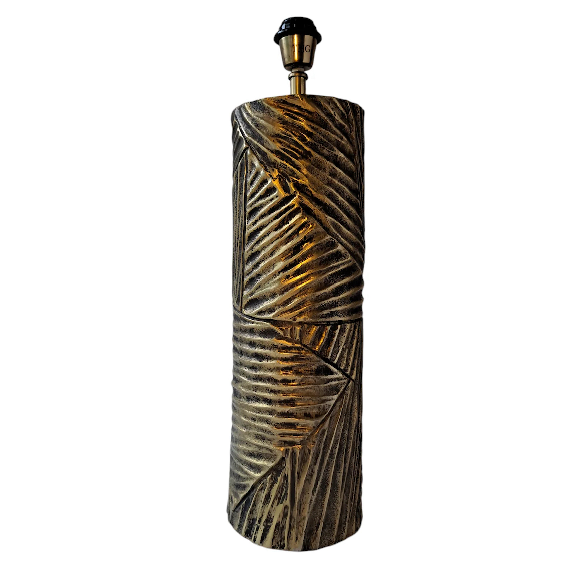 Lampfot CYLINDER antik mässing H:51,5cm