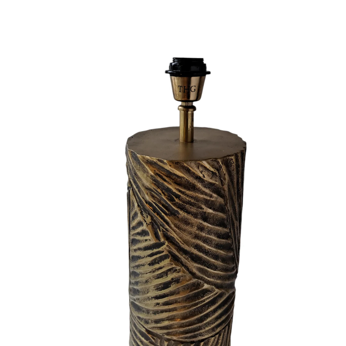 Lampfot CYLINDER antik mässing H:51,5cm - 2