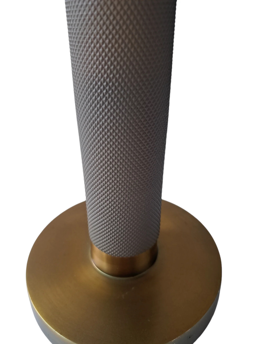 Lampfot Gråbeige & mässing H:47cm - 2