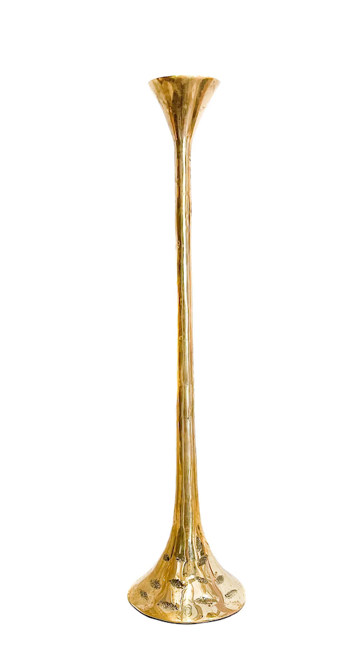 Ljusstake GOLD TRUMPET i ren mässing Mellan h:40cm - 3