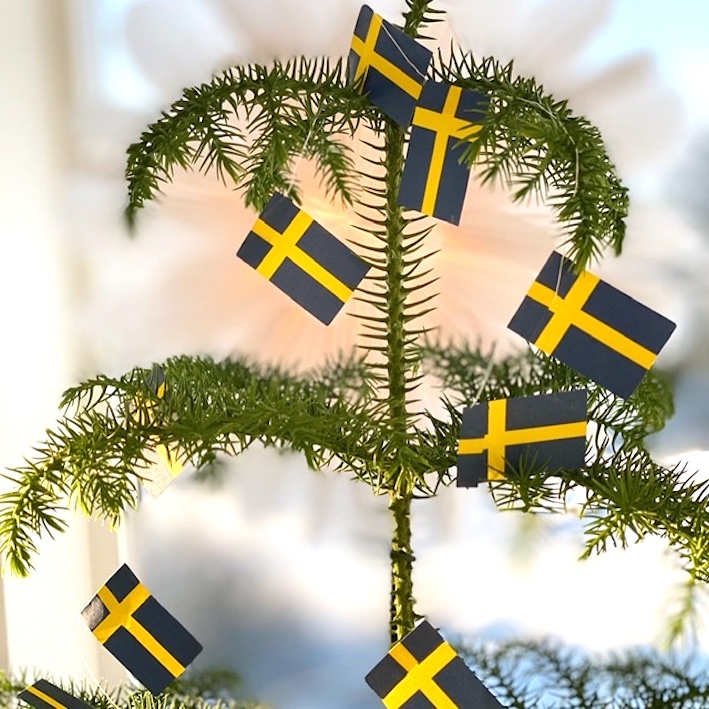 Svenska flaggan flaggirlang 2-pack – 20 små flaggor på varje girlang á 2m - 2