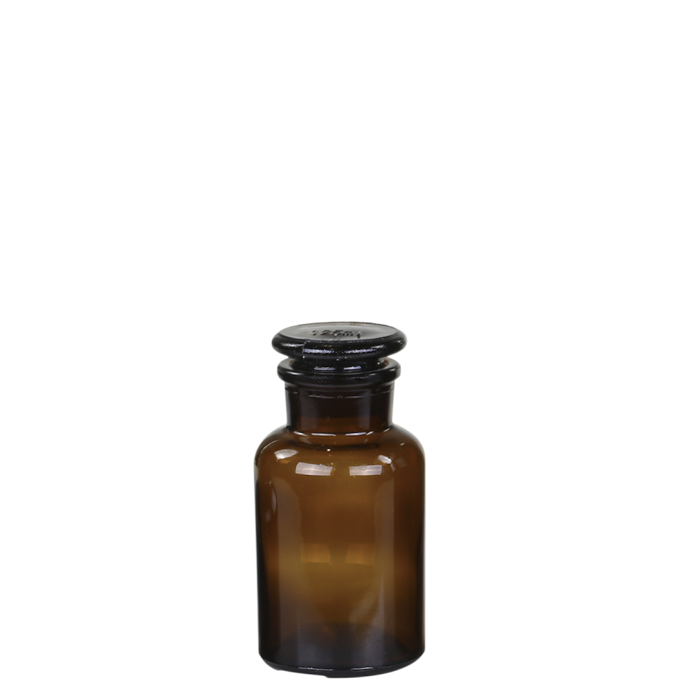 Apoteksflaska med lock – brun S 125ml