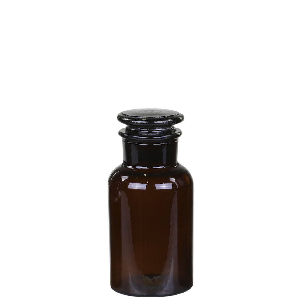 Apoteksflaska med lock – brun M 250ml