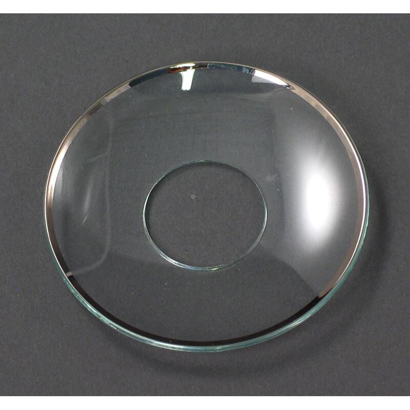 Ljusmanschett i glas med silverkant ID:2,5cm YD:7cm