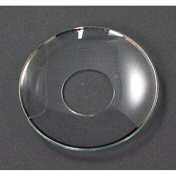 Ljusmanschett i glas med silverkant ID:2,5cm YD:7cm