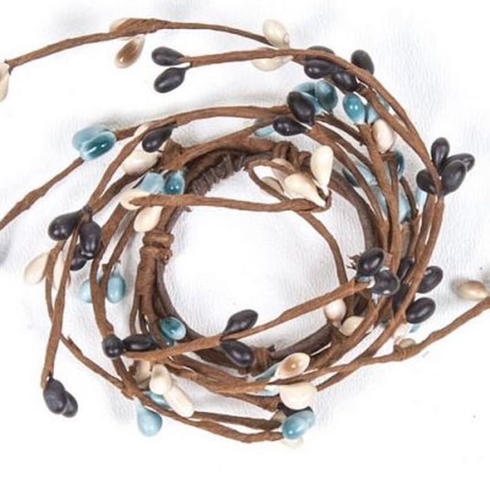 Ljusmanschett 96 Rice Berries in Light Blue & Black ID:3,8cm - 4