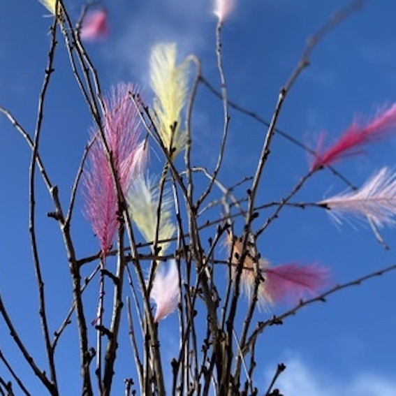 Fjädrar av tyg – Fuchsia 5-pack