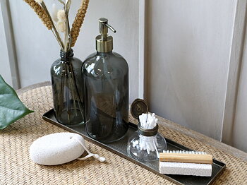 Bläckflaska i glas med lock vintage Ø:8cm