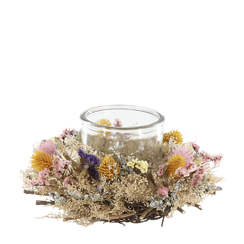 Ljuslykta / Ljuskopp med blomkrans Ø15cm