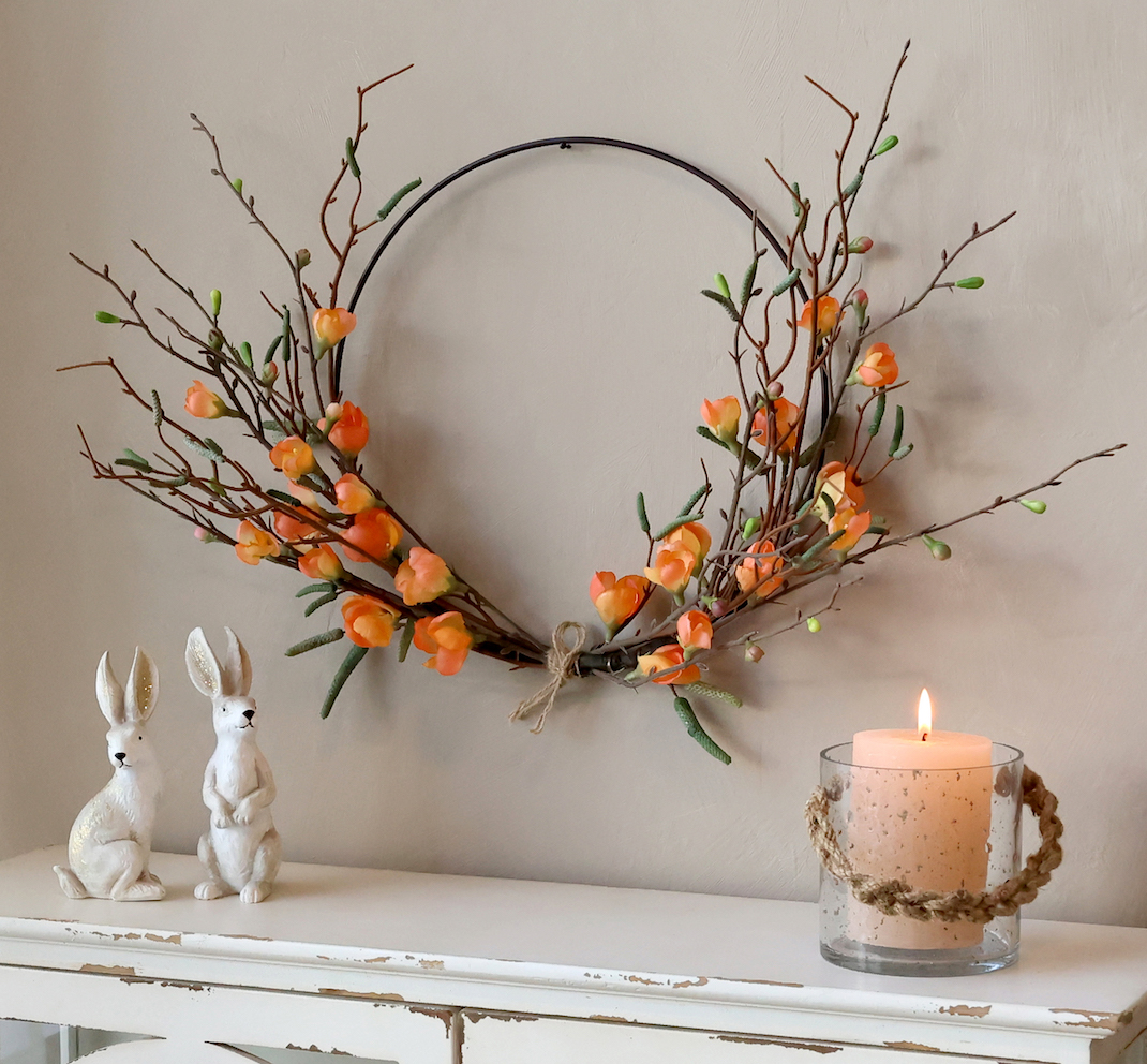 Krans Fleur på ring med blommor Ø:30cm - 3