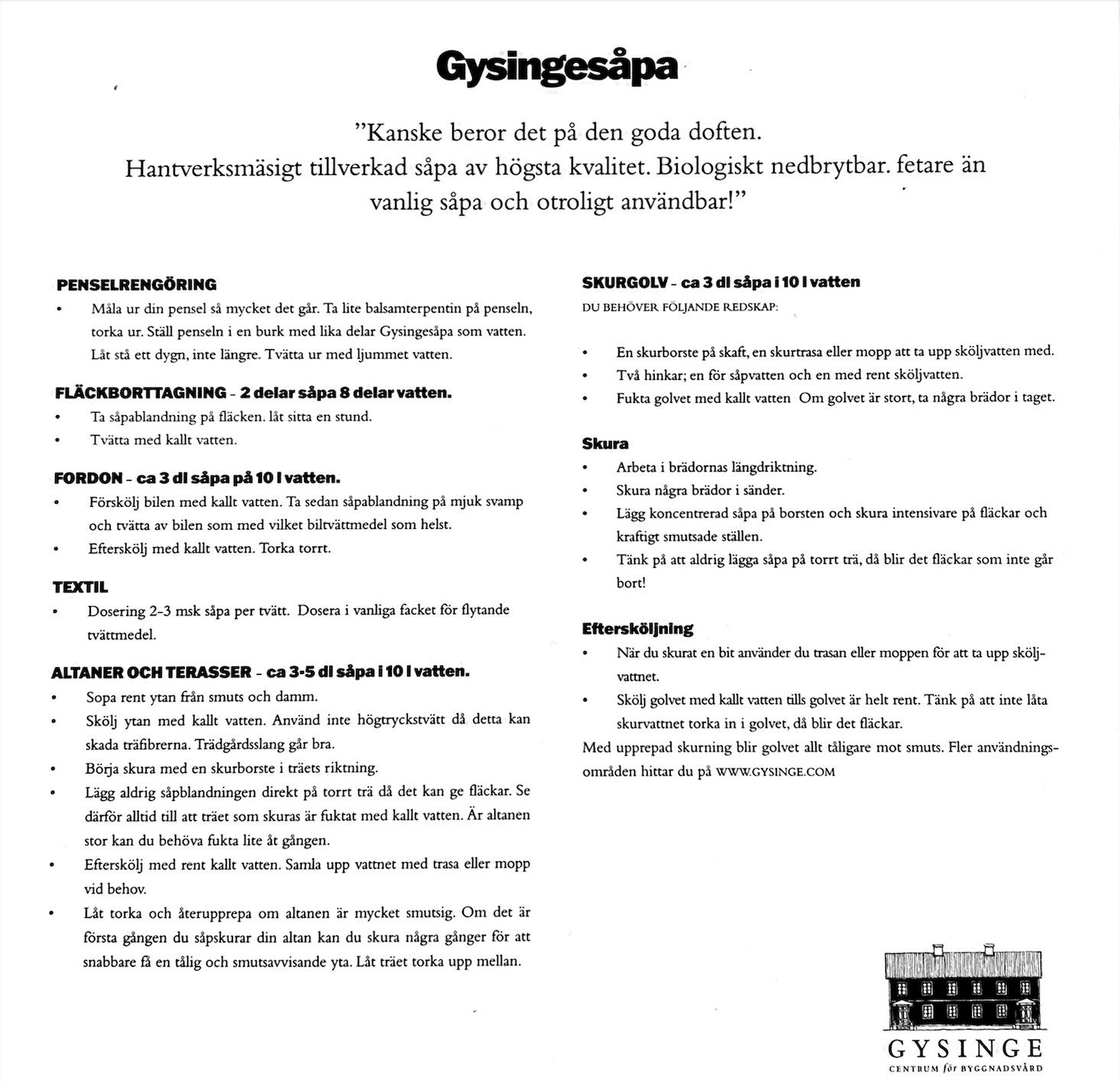 GYSINGE SÅPA ORIGINALET skruvkork Svanenmärkt 500ml - 3