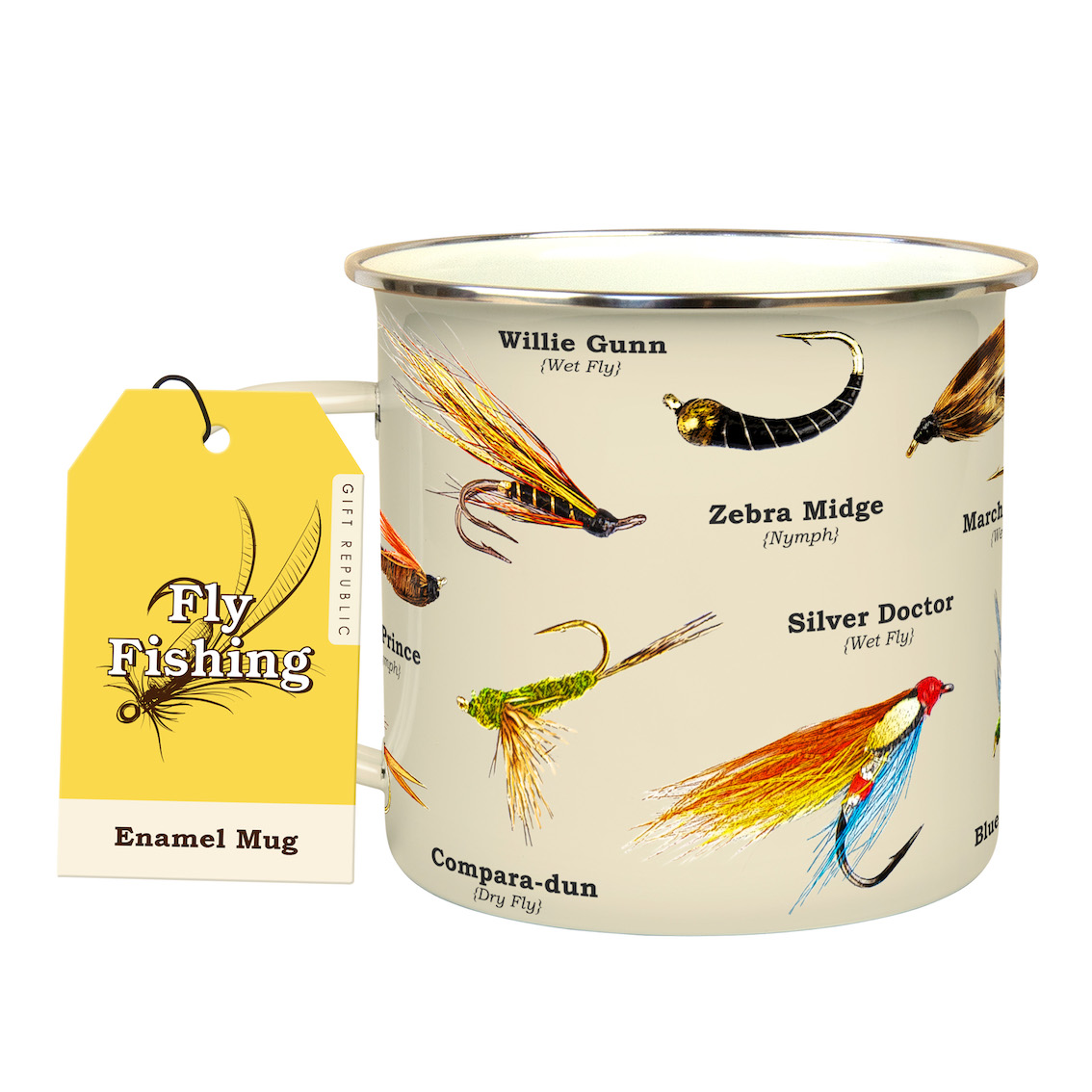 Emaljmugg Flugfiske – perfekt för storfiskaren 500ml - 3