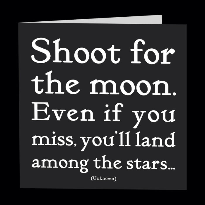Dubbelt kort med kuvert Quotable – Shoot for the moon... 13x13cm - 2