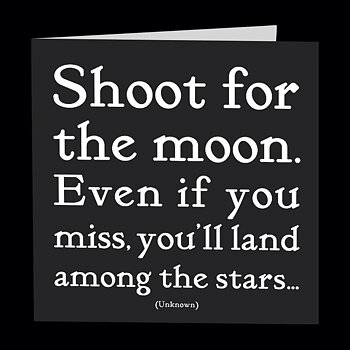 Dubbelt kort med kuvert Quotable – Shoot for the moon... 13x13cm