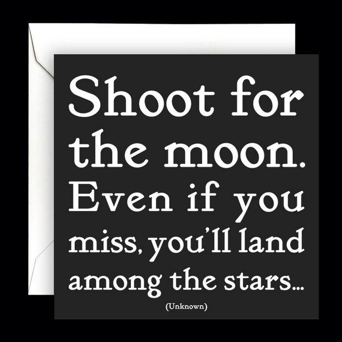 Dubbelt kort med kuvert Quotable – Shoot for the moon... 13x13cm