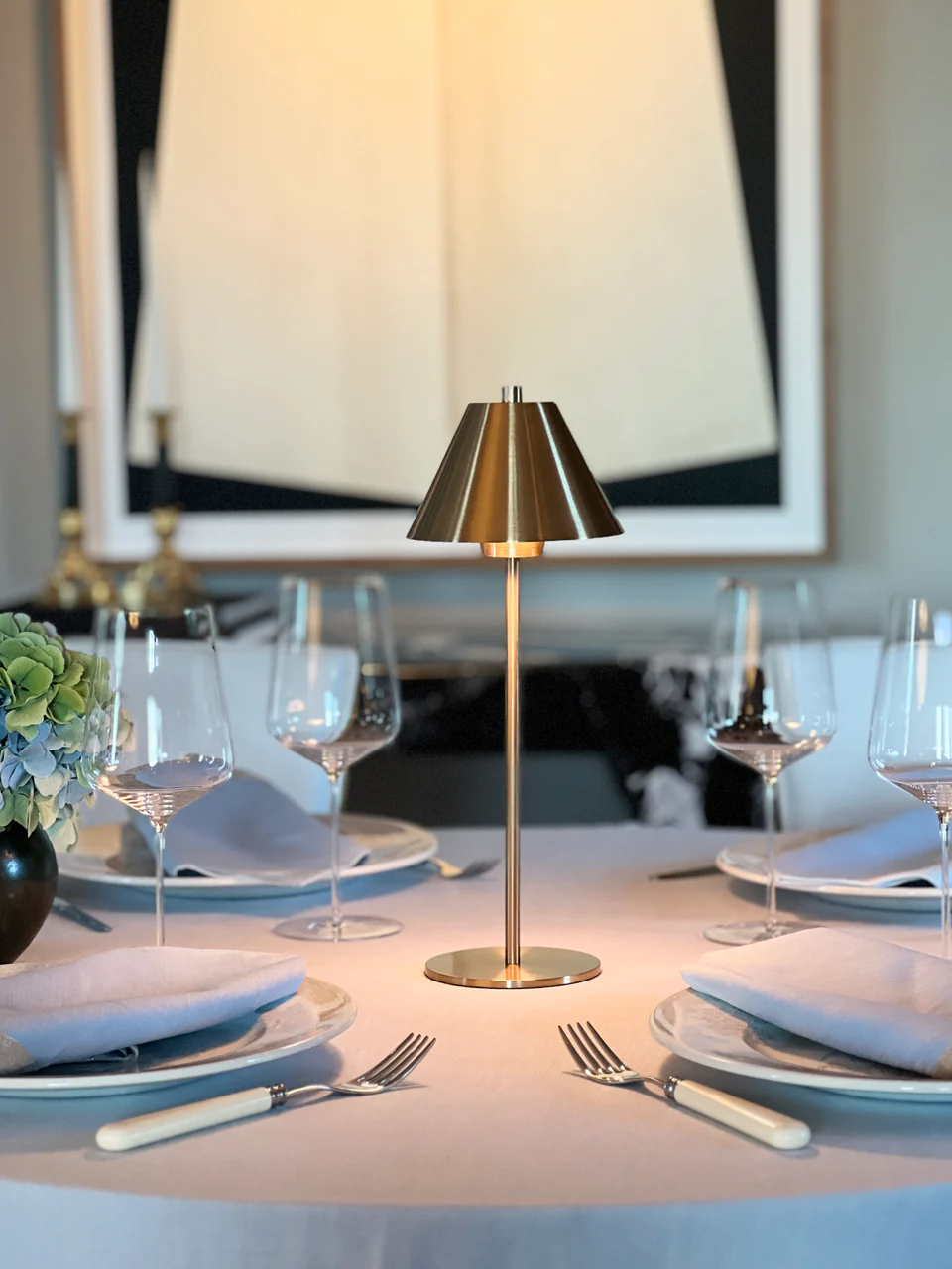 Portabel bordslampa Stockholm mässing LED - 4