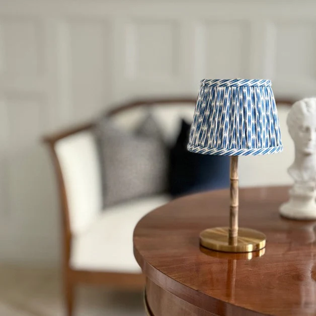 Lampskärm Ikat Blå Liten - till portabla bordslampor - 2