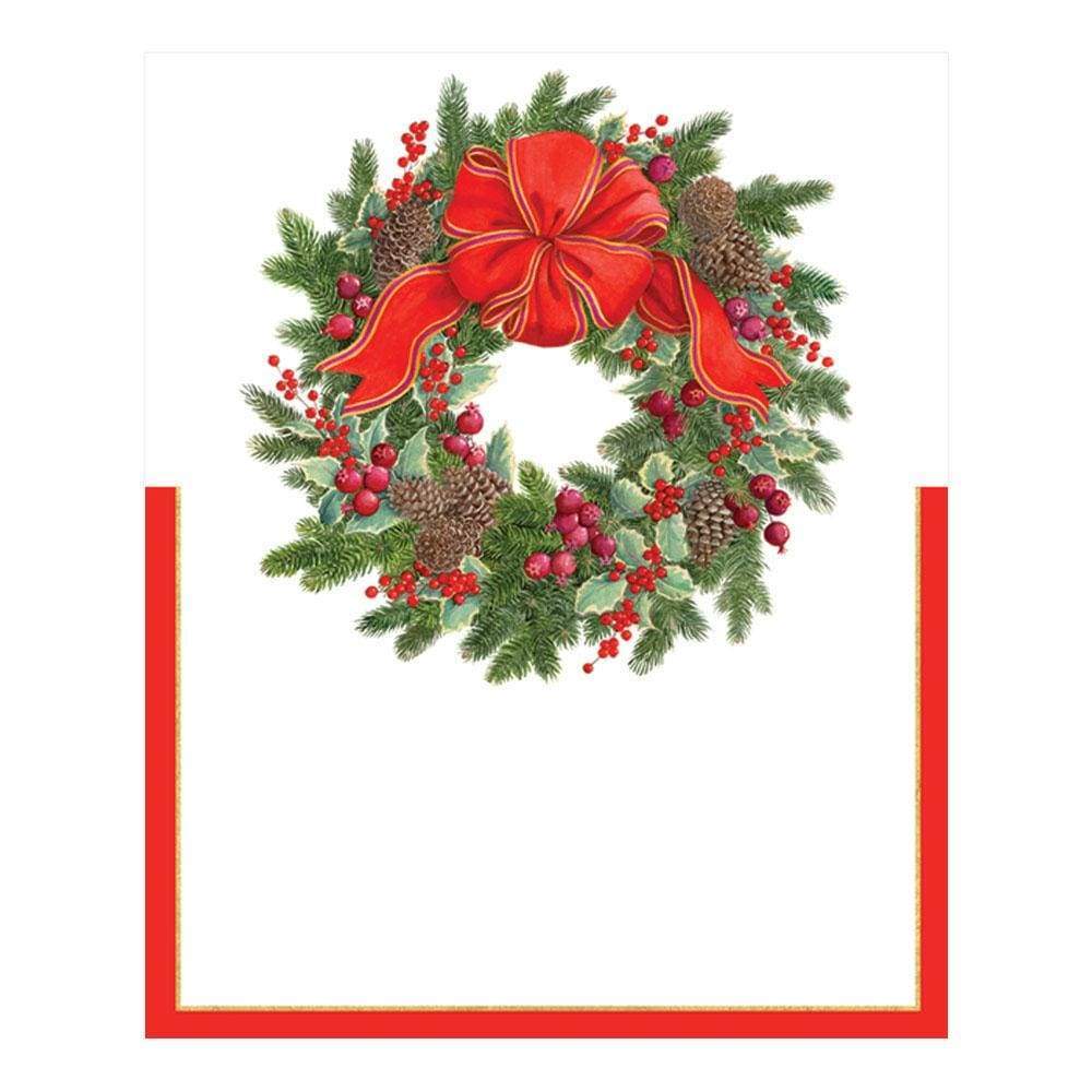Placeringskort utstansad krans – Evergreen Wreath 8-pack