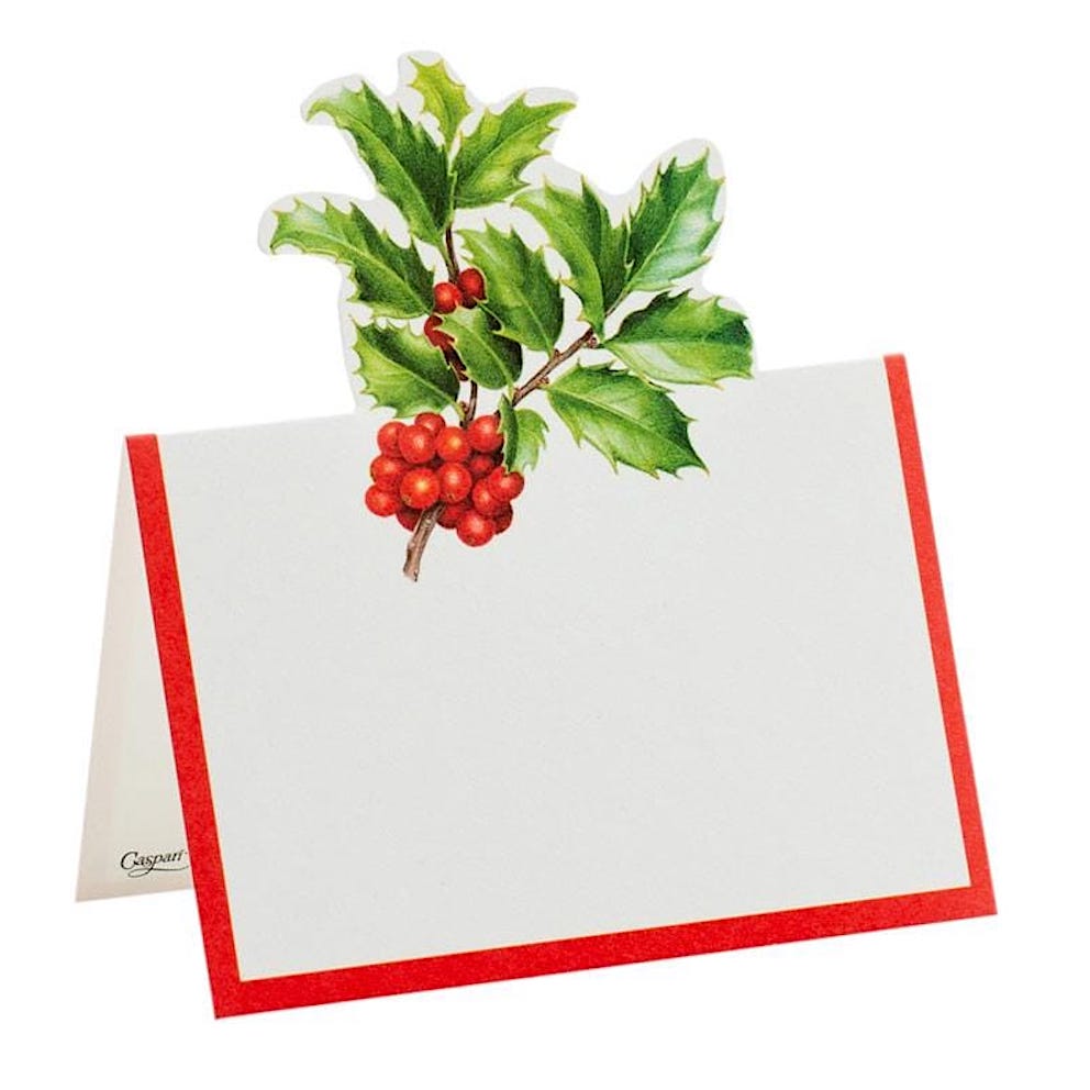Placeringskort utstansad järnek – Christmas Trimmings 8-pack