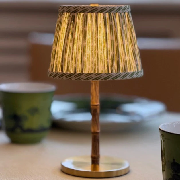 Lampskärm Ikat Grön Liten - till portabla bordslampor - 2