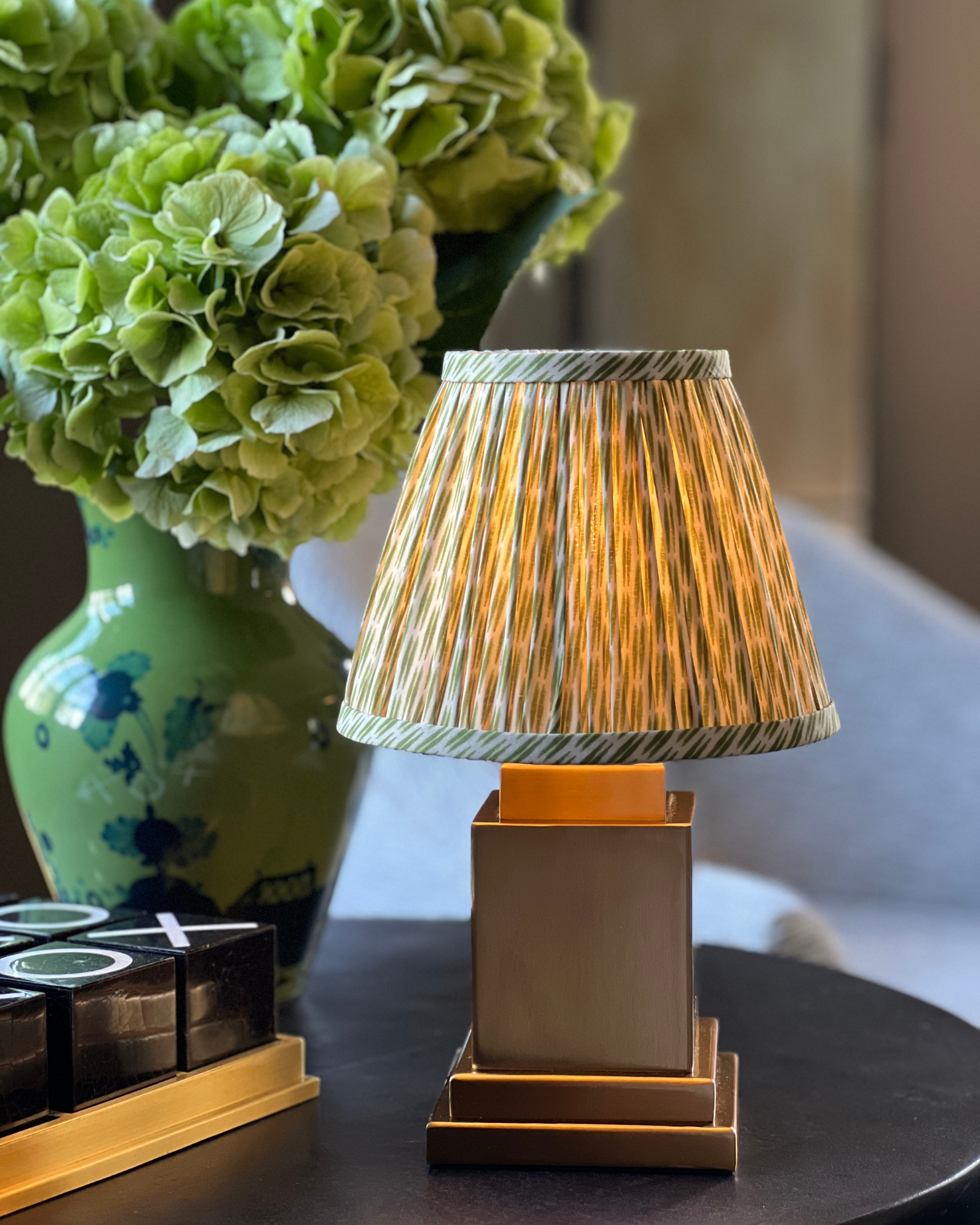 Lampskärm Ikat Grön Stor - till portabla bordslampor - 2