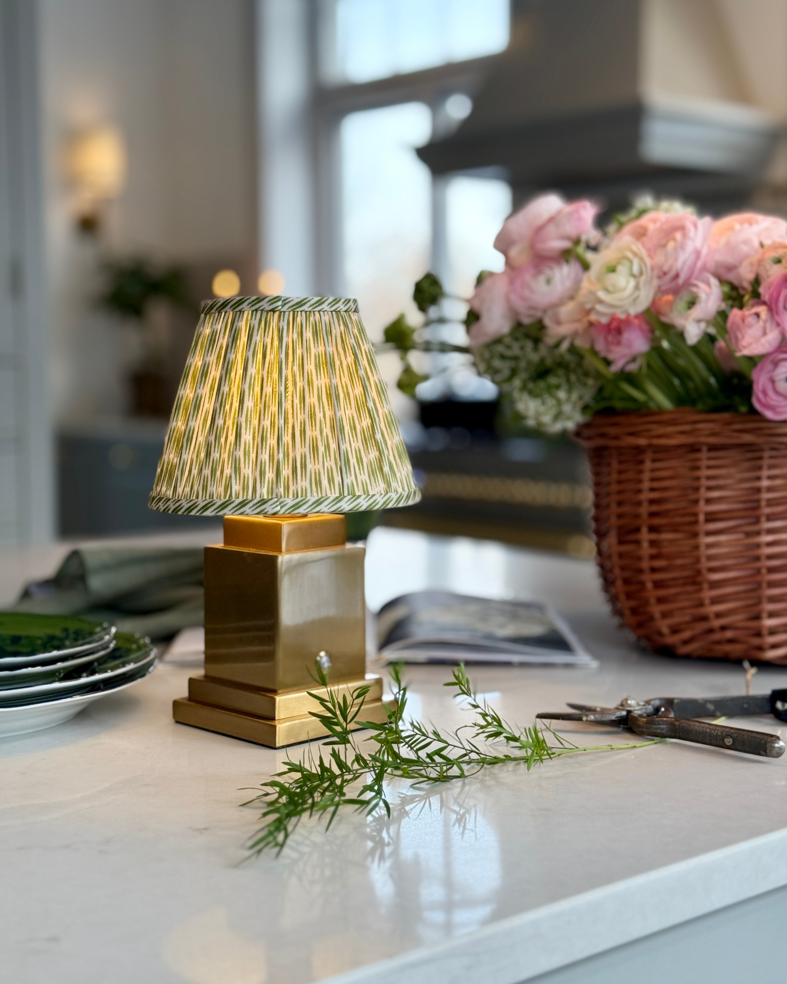 Lampskärm Ikat Grön Stor - till portabla bordslampor - 3