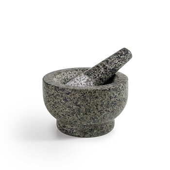 Mortel i granit med stöt 13x13x8cm