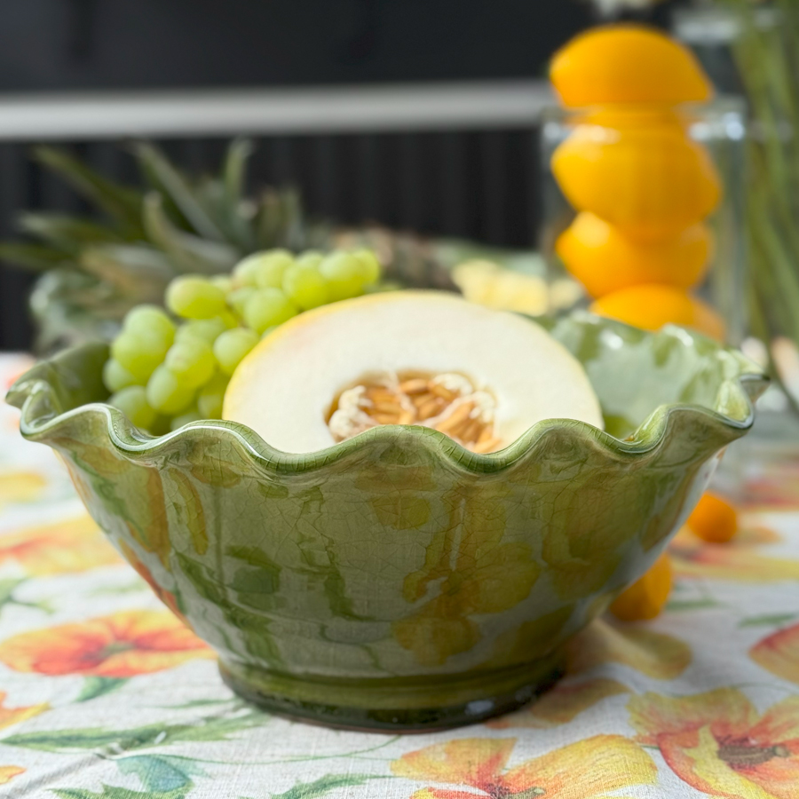 Skål GRACE WAVY i keramik – Grön Liten Ø:26,5cm - 2