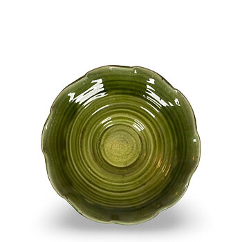 Skål / Fat GRACE SWIRL i keramik – Grön Liten Ø:34cm