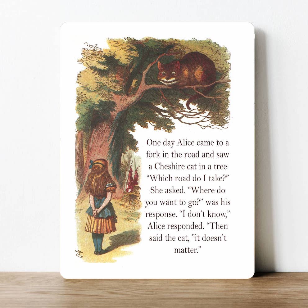 Metallskylt i vintagestil – Alice in Wonderland... the Cheshire Cat 15x20cm - 2