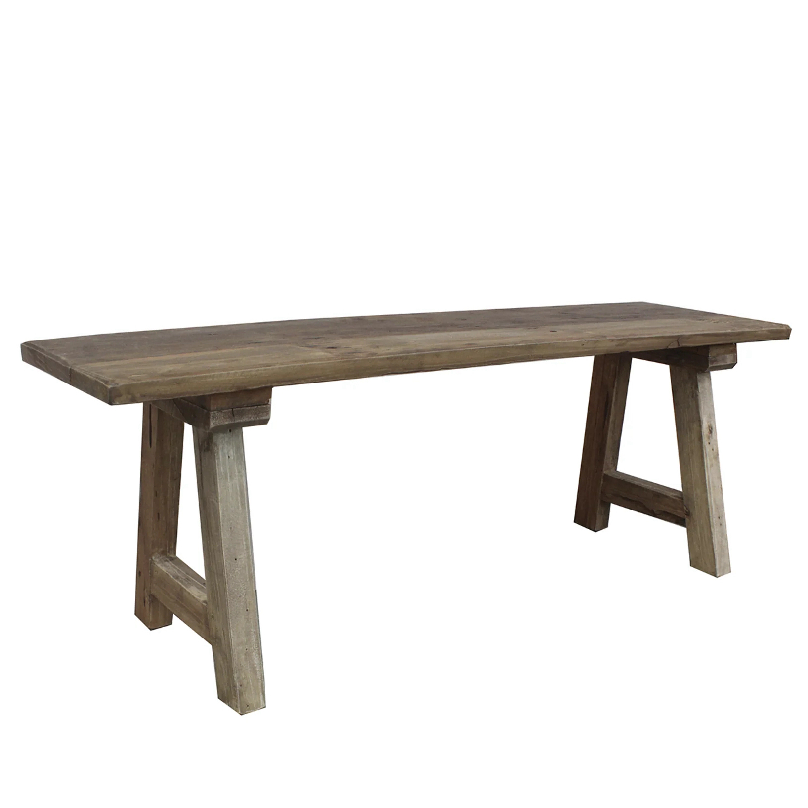 Bänk / sidobord av återvunnet trä B:125cm H:75cm