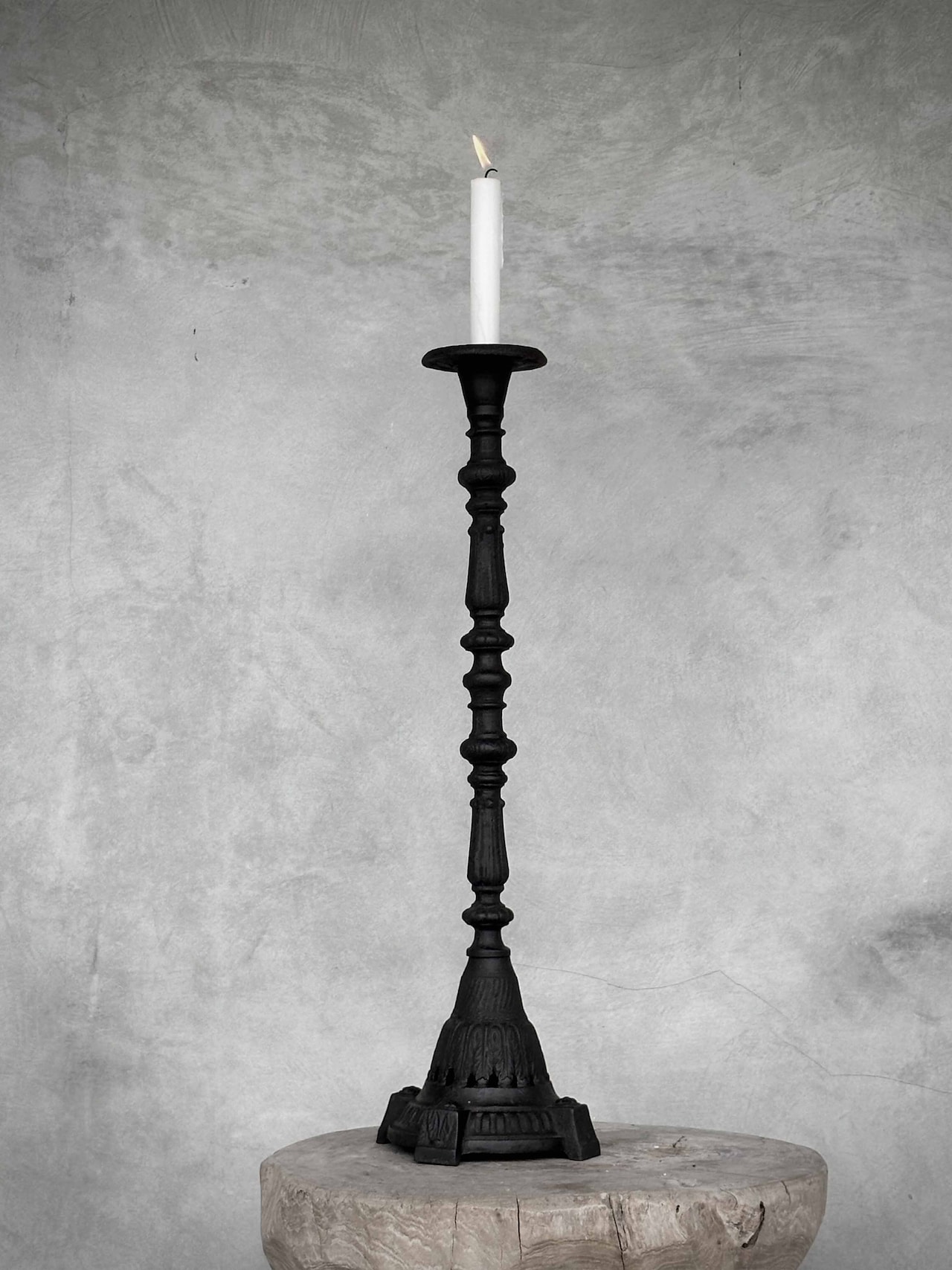 Ljusstake KALINI i gjutjärn antiksvart H:58cm - 7