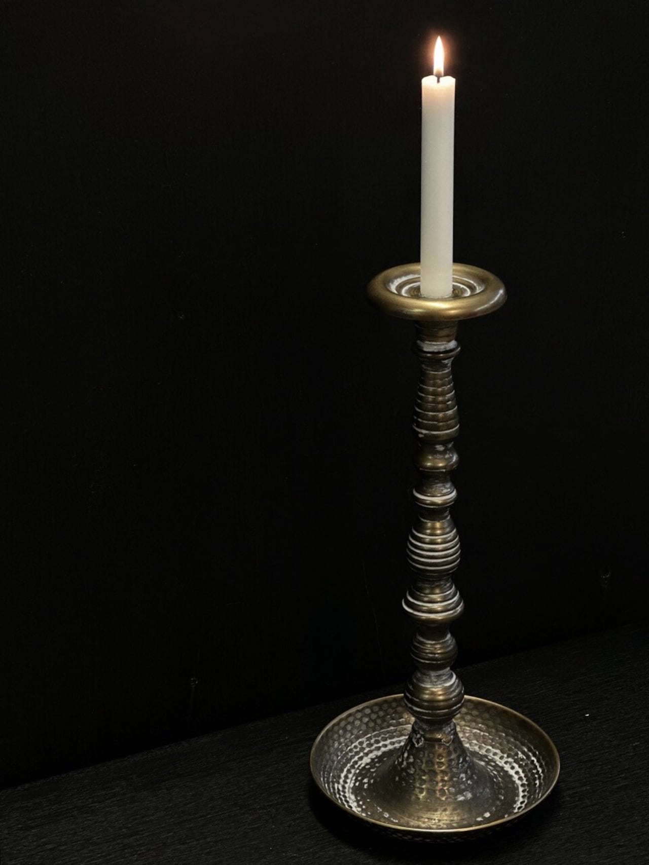 Ljusstake LOUISE i metall antikguld H:42,5cm - 3