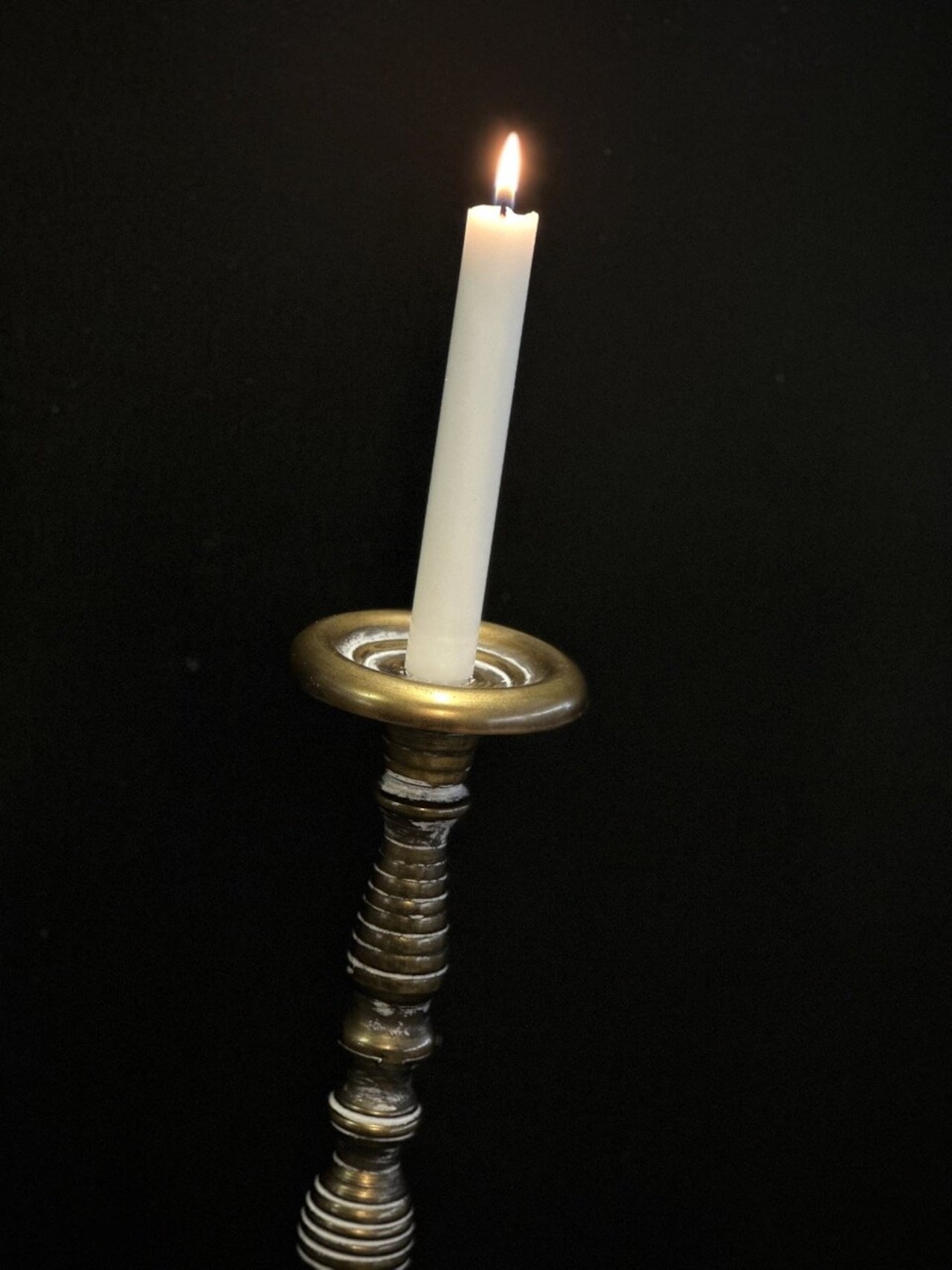 Ljusstake LOUISE i metall antikguld H:42,5cm - 5