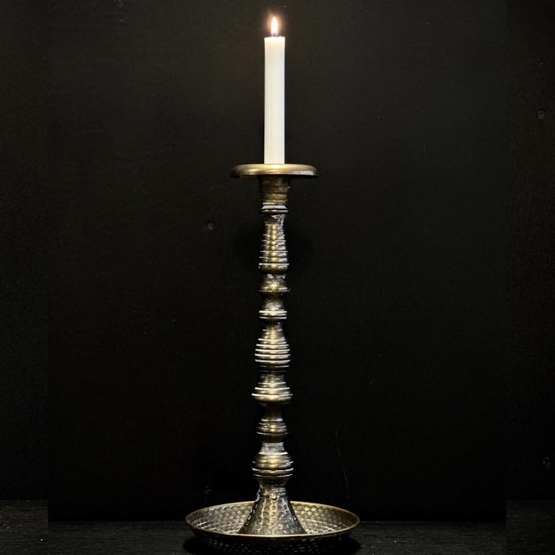 Ljusstake LOUISE i metall antikguld H:42,5cm - 4